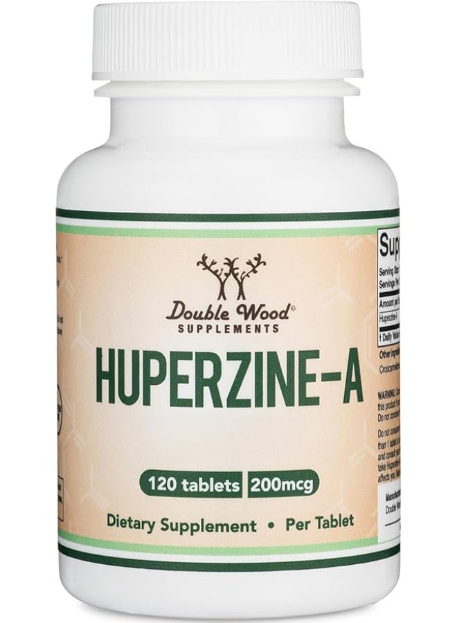 Double Wood Supplements Huperzine-A, Focus and Stamina, 200mcg - 120 Tablets - Image 1